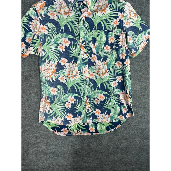 Chubbies Mens Short Sleeve Hawaiian Floral Shirt Navy Orange Green Size Small - Picture 4 of 14